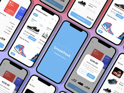 📱 SneakPeak: Your Ultimate Sneaker Companion 📱 design mobileapp shoeshop sneaker ui uiux user interface ux