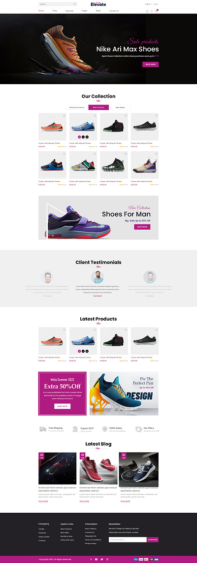 Shoes Website design 3d animation branding graphic design logo motion graphics shoes theme ui website