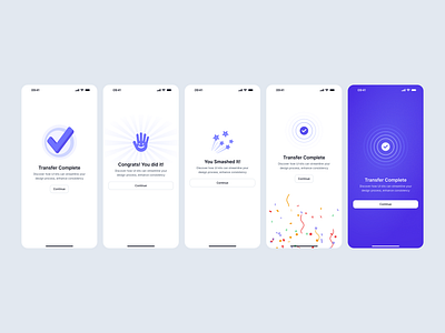 Success States blue clean design system figma icons illustration minimal onboarding purple simple success ui ui kit