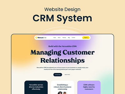 Website design CRM system creativity cretaive design crm crm system customer management design homepage hot crm landing page minimal design mockup product page product presentation ui ui design ux web design website design