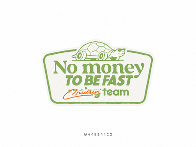 44B24#22 badge car cool cruise fast handmade illustration logo money retro sticker stroke turtle vehicle vintage