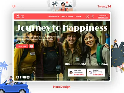 Top Tour Travel Company UI Design design hero hero design journey modern web design stunning web design tourism travel travel design ui ui design user behaviour user centric design web web design