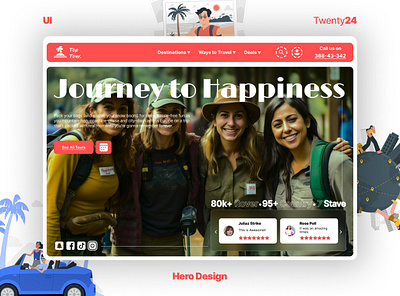 Top Tour Travel Company UI Design design hero hero design journey modern web design stunning web design tourism travel travel design ui ui design user behaviour user centric design web web design