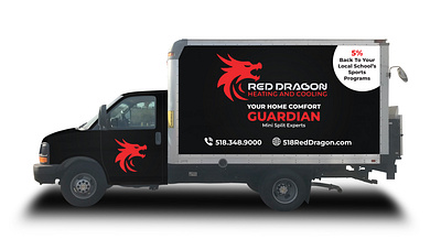 Red Dragon Truck Wrap truck wrap design vehicle wrap design wrap design