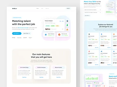 SkillSync - Job Seeker Platform Landing Page animation branding clean graphic design homepage job job platform landing page minimal minimalist web talent ui uiux ux visual design web design website work