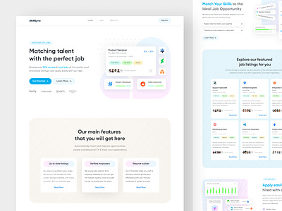 SkillSync - Job Seeker Platform Landing Page animation branding clean graphic design homepage job job platform landing page minimal minimalist web talent ui uiux ux visual design web design website work
