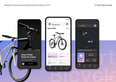 Byko - Bicycle Ride App bicycle app mobile app ui ux ux design