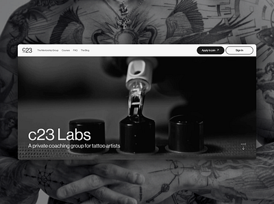 c23 Labs · Private Tattoo Mentorship — Framer Website design framer ui web design website