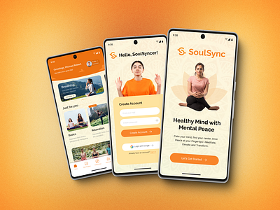 Soul Sync Meditation App: Case Study app appdesign branding design inclusivedesign meditationapp mentalhealth mobileapp mobileui ui userexperience ux