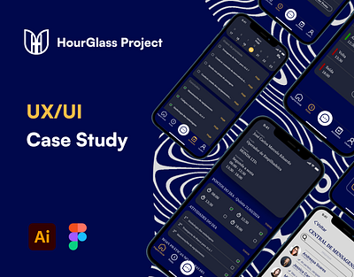 HourGlass Project UX/UI Case Study branding case study ui user interface ux research