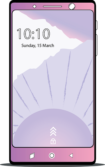 Purple Smartphone Lockscreen 2d adobe illustrator ai design illustration smartphone ui