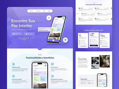 Landing Page - Meditation App app branding design desktop interface landing page meditation mobile responsive landing page ui ux website