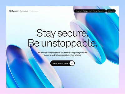 Cytrack - Cybersecurity Landing UI 3d render gradient header design hero section landing page render saas ui ui design ux ux design