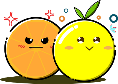 Cunning Oranges 2d adobe illustrator cute design fruit illustration orange ui