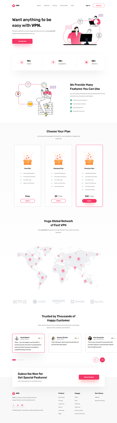 VPN Provider 2024 concept design figma landingpage ui vpn vpnprovider website