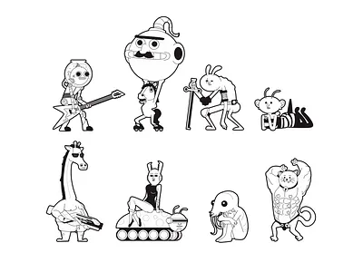 Doodle Hybrid Creature animal cartoon character character design doodle funny humanoid illustration vector