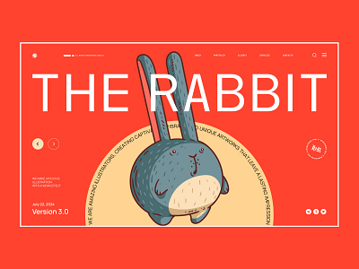 The rabbit design graphic design illustration landig page minimalism rabbit ui
