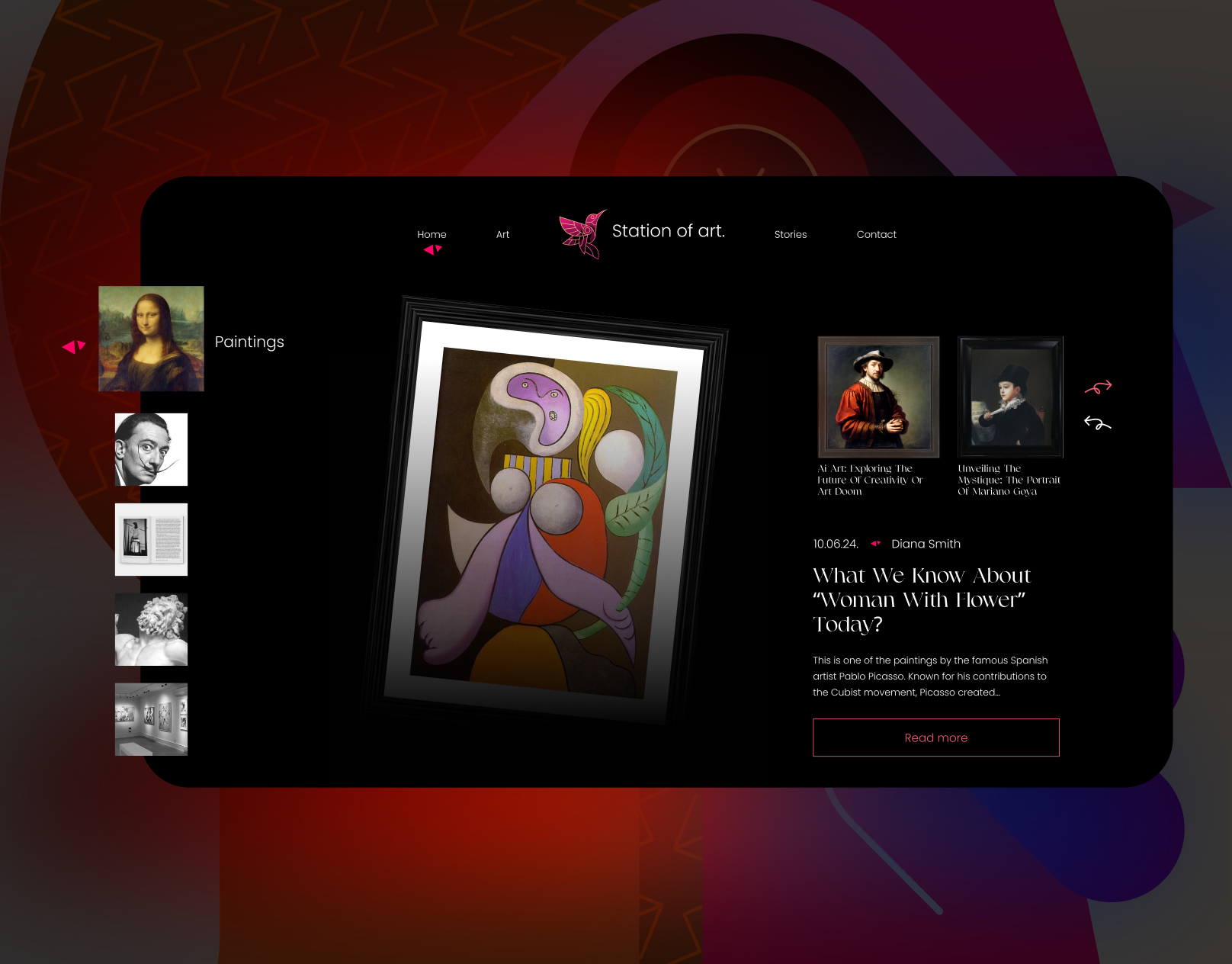Art modern website design: UI UX design art artist ui ui design uiux ux ux design web web design website