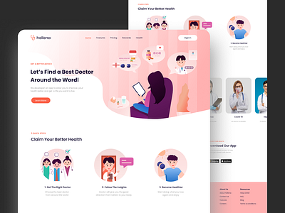 Global Healthcare Solutions business doctor graphic design health illustration ui website