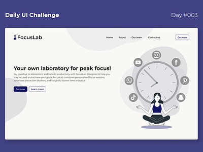 Daily UI Challenge #003 app appdesign dailyui design landingpage productivity ui uiux ux webdesign