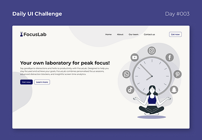 Daily UI Challenge #003 app appdesign dailyui design landingpage productivity ui uiux ux webdesign