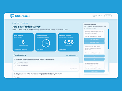 Form Details Screen analytics dashboard ui form messaging question ui ui design web app