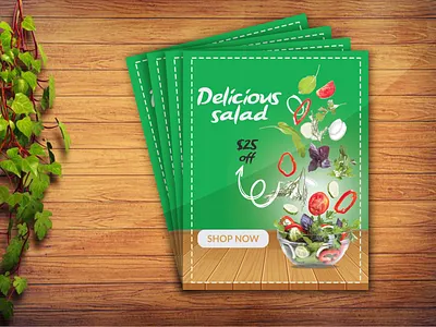 DELICIOUS SALAD Flyer Design mockup app branding business card design graphic design illustration logo ui ux vector