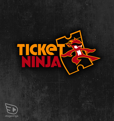 Logo design chipdavid dogwings graphic design logo ninja ticket vector