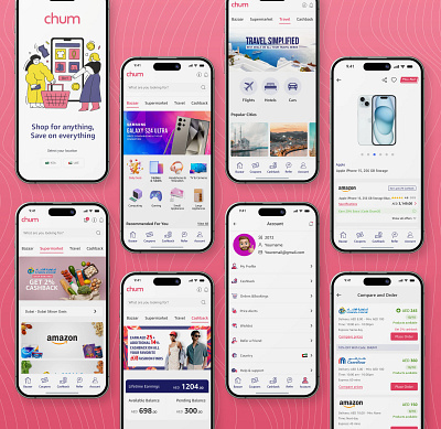 Chum: Savings and Deals App Case Study app design case study figma price comparison savings shopping ui uiux ux