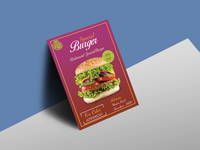 Restaurant Flyer Mockup app branding business card design flyer design graphic design illustration logo ui ux vector
