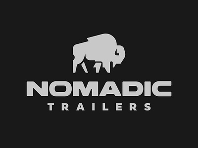 Nomadic Trailers animal bison brand buffalo haul horns logo nomad nomadic powerful product strong symbol trailer truck