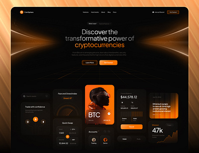 Crypto Investments - Landing Page bitcoin blockchain crypto crypto landing page cryptocurrency defi dex education eth exchange fintech ico invest landing page learn nft platform saas token trade