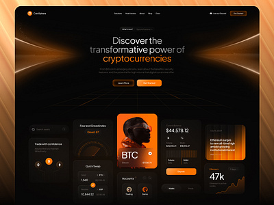 Crypto Investments - Landing Page bitcoin blockchain crypto crypto landing page cryptocurrency defi dex education eth exchange fintech ico invest landing page learn nft platform saas token trade