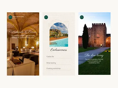 Visual design concept for historic hotel branding graphic design logo ui website