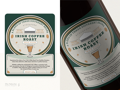 Label design for a Coffee brand adobe illustrator bottle coffee graphic design icon iconography irish label label design labeling packaging print printable vector
