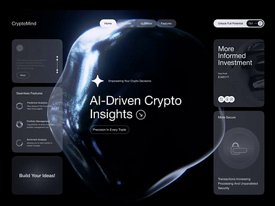 Crypto Mind Landing Page Design ai artificial intelligence crypto assistant crypto innovation crypto mind cryptoai design inspiration interaction design landing web3