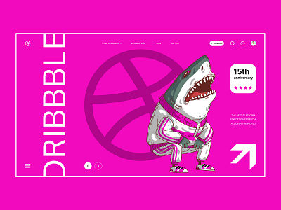 Dribbble design graphic design illustration landig page minimalism shark ui