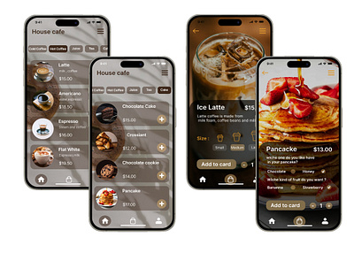 Coffee shop mobile app cafe coffee coffee shop drink ios mobile app ui web design