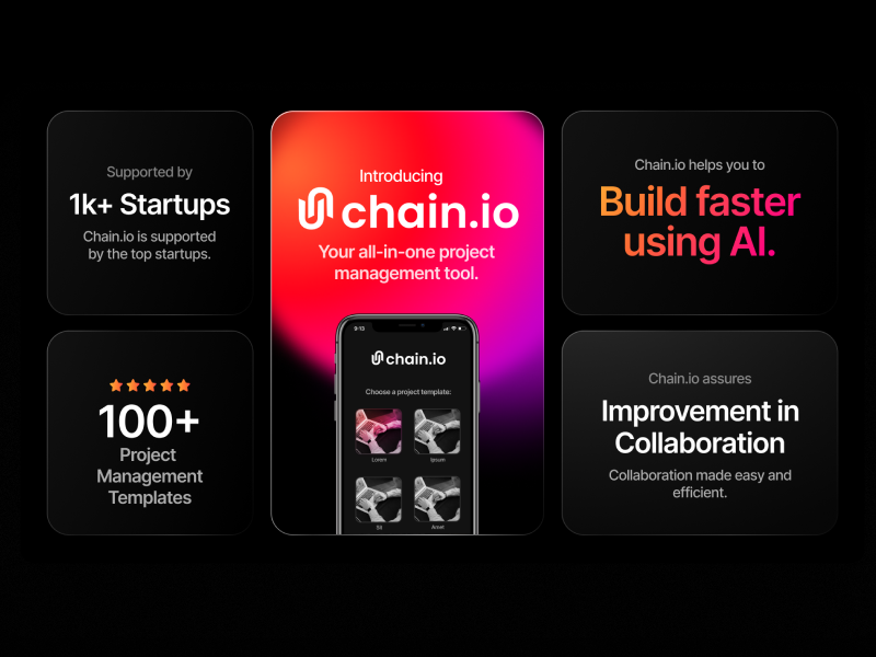 Chain.io Design Concept chain logo chain.io concept graphic design illustration project management ui