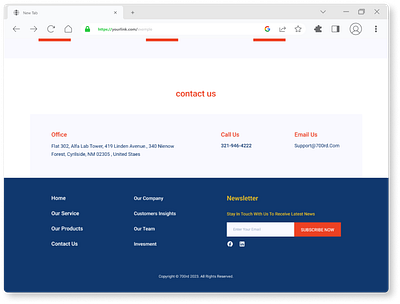 footer contact us contact us footer newsletter orang and blue color ui ux design website design