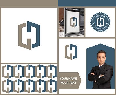 Nameless app icon brand business company h icon h logo icon letter h lettermark logo negative space logo