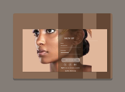 Sign Up Page For Skincare Brand ui