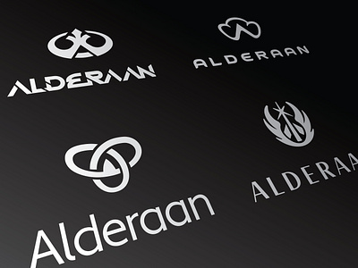 Alderaan Logo Concepts branding brandmark consulting font futuristic graphic design identity infinite loop knot letter a lettering logo logo design logotype monogram print starwars tech technology typography