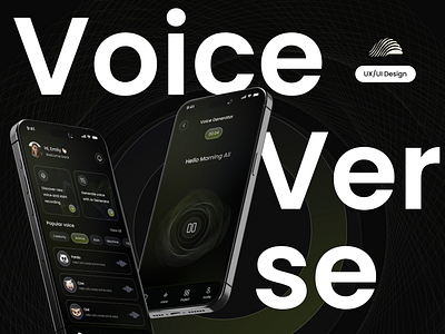 Voice Verse - AI Generator Case Study ai aiapp aigenerator aivoice app branding casestudy darktheme ios logo logobranding mobile mobile app studycase ui ux