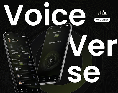 Voice Verse - AI Generator Case Study ai aiapp aigenerator aivoice app branding casestudy darktheme ios logo logobranding mobile mobile app studycase ui ux