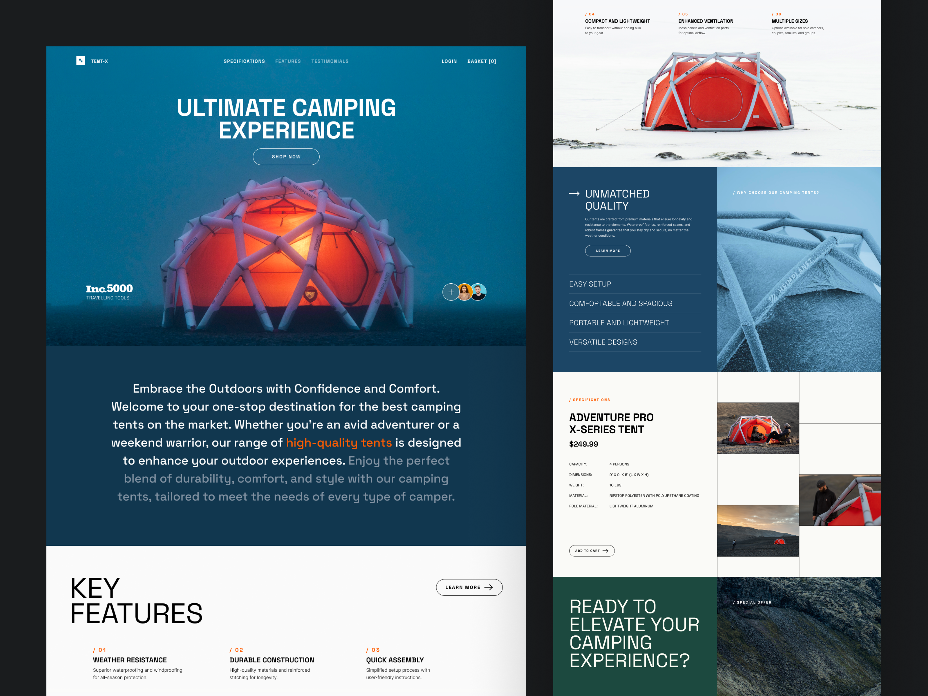 Camping Tent active camping collages hero page hiking landing page lifestyles minimalism mountain nature sport tent tourists traveling trends 2024 ui ux water winter wood