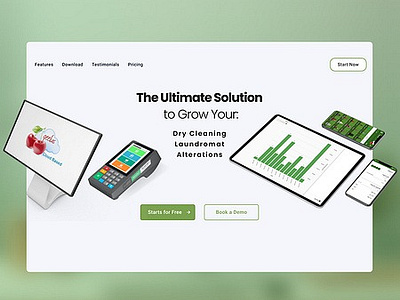 POS | Point of Sale Landing Page clean ui green design landing page modern ui pos pos ui pos ux web design webpage