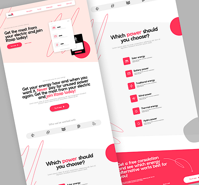 Litzap energy. Landing page ui
