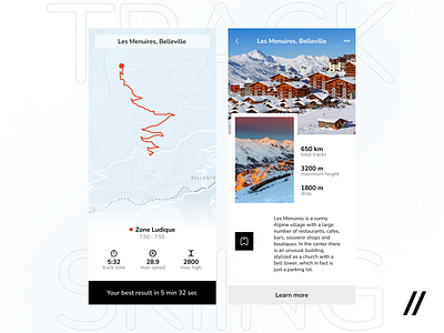 Slope Mobile iOS App Design Concept android android design app design app design concept design gps interface ios ios design map mobile mobile uji photo product design skiing sport app start up track ui ux