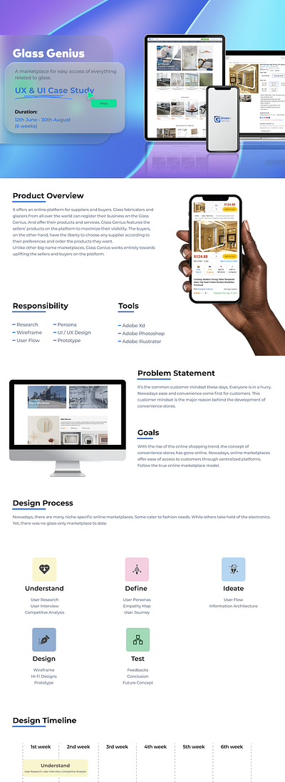 Glass Genius | UX & UI Case Study android app app design branding case study ecommerce glass ios landing page marketplace minimal mobile app ui web